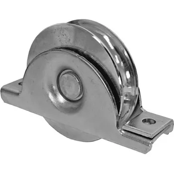 Pohon brány Pojezdové kolečko ø80 mm s podpěrou s U drážkou ø16 mm pro kolejnicové brány - H/38U/80