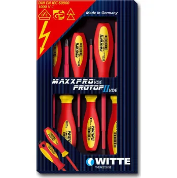 Šroubovák WITTE sada PROTOP II VDE 6dílná sada šroubováků PZ, ploché