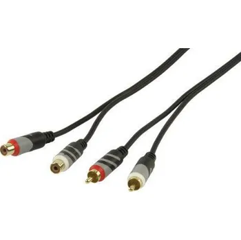 Audio kabel HQ prodlužovací kabel 2xRCA - 2xRCA 2.5m HQCA-A033/2.5