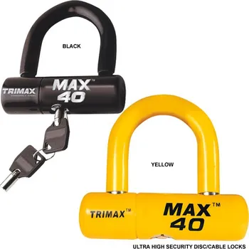 Motozámek Zámek na kotouč motocyklu TRIMAX MAX40 U-LOCK žlutý (Ochrana majetku, ochrana vozidel)