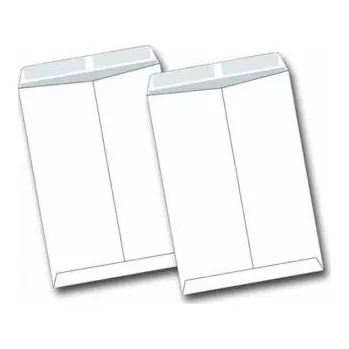 Obálka Obchodní taška B4, 250 x 353mm, bílá, Krpa, s křížovým dnem, s krycí páskou