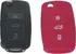 Silikonový obal pro klíč Škoda, VW, Seat 3-tlačítkový, červený