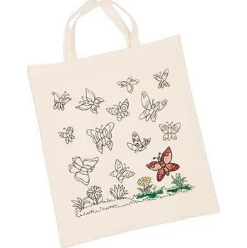 Nákupní taška GOKI Bavlněná taška k vymalování - MOTÝLCI