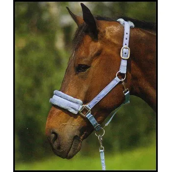 nylonová ohlávka podložená umělým beránkem barva: čokoládově hnědá, velikost: FULL