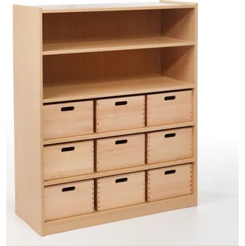 Komoda Skříňka se 4 vloženými policemi a 9 volnými zásuvkami