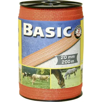 Příslušenství pro plot Páska pro elektrický ohradník Basic balení: 200 m, barva: žlutá-oranžová, šířka: 20 mm