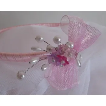 Čelenka Čelenka růžová s květy SV58