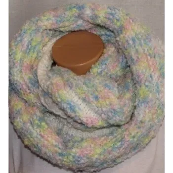 Šála Ručně pletená šála,bílá,zelenkavá S 09