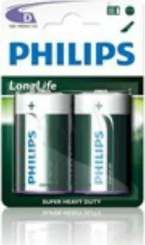 Článková baterie Philips baterie D LongLife zinkochloridová - 2ks