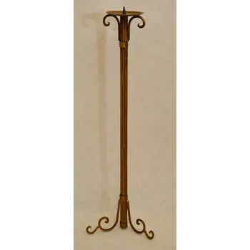 Svícen Mosazný stojací svícen zlatý s trnem 62cm