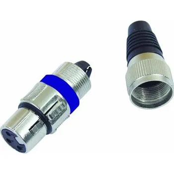 Elektrická zásuvka XLR zásuvka ROAD METAL. modrá 3 póly. modrá