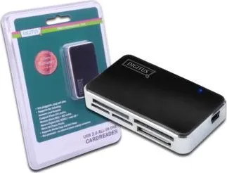 Čtečka paměťových karet Čtečka karet DIGITUS USB 2.0, podporuje T-Flash, včetně USB A/M pro mini5P kabel