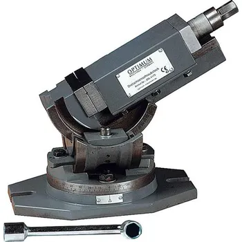 Svěrák Optimum 3354178 trojosý otočný svěrák MV3-125