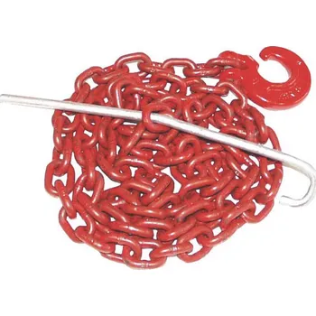 Řetěz Lesnický řetěz kulatý G8 síla 8 mm délka 3 m s hákem a průvlečnou jehlou