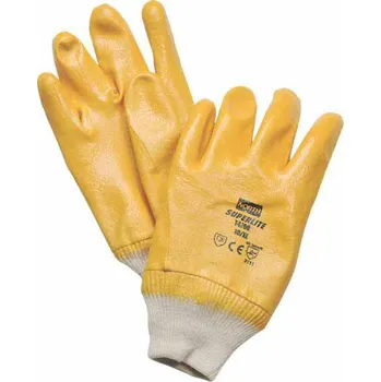 Pracovní zástěra Nitrilové rukavice Superlite Plus s bavlněnou nosnou tkaninou velikost 7 / S žluté