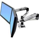 ERGOTRONLX SIDE BY SIDE DUAL ARM, Polished Aluminum, stojan stolní pro 2LCD max 27"