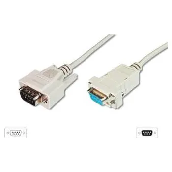 Prodlužovací kabel Digitus sériový kabel prodlužovací DB9 M/F 2m, šedý