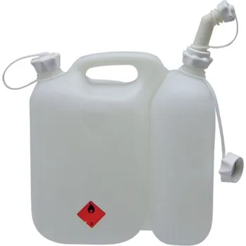 Kanystr Kombinovaný kanystr na 5,5 l benzínu a 3 l řetězového oleje bílý profi pro dřevorubce
