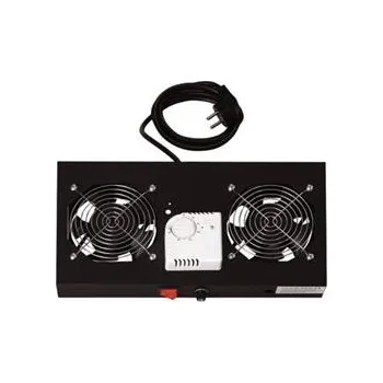 Rozvaděč Digitus 19" větrací jednotka, 1U, 2 ventilátory, černá