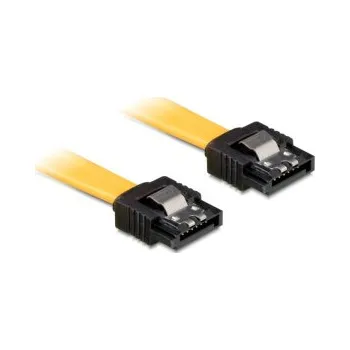 Kabel do PC Delock Kabel SATA III 20 cm, přímý/přímý, žlutý, kovová západka