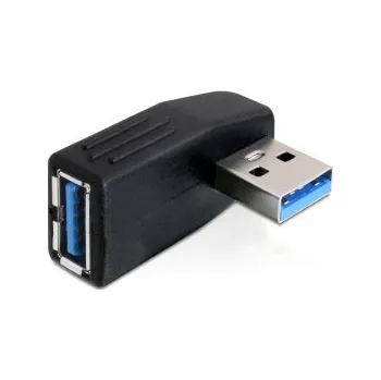 Redukce DeLock adaptér USB 3.0 samec - USB 3.0 samice pod úhelem 90° horizontálně