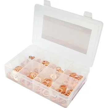 Sada nářadí Sada měděné těsnící kroužky coulové 240 ks průměr 1/4", 5/16", 3/8", 7/16", 1/2", 9/16"