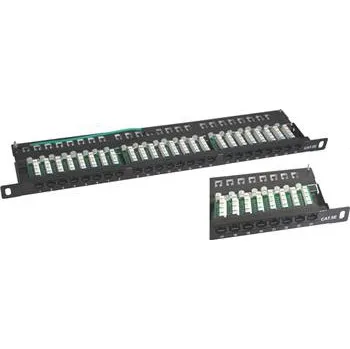 Patch panel OPTIX UTP 0,5U Patch panel S-line 24 port Cat.5E Black