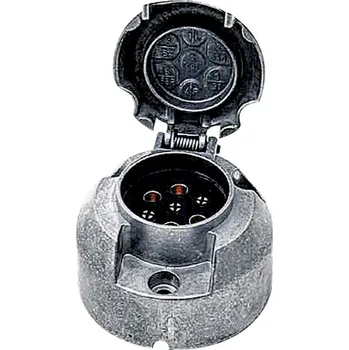 Denní svícení Zásuvka 7-pólová 12 V z lehkého kovu s plochými kolíky