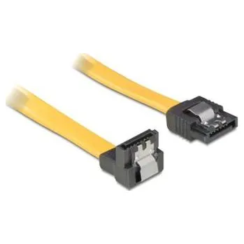 Kabel do PC Delock Kabel HDD SATA 50 cm přímý/dolů, žlutý, kovová západka
