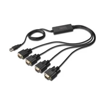 Kabel do PC Digitus Adaptér USB na sériový port, RS232 4 x RS232, typ kabelu, Čipset: FT4232H, 1,5 m