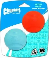 Hračka pro psa ChuckIt! Fetch Medium 2 na kartě – 6,5 cm modrá/oranžová
