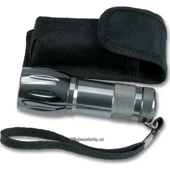 antracitová svítilna s 9 LED diodami v pouzdře