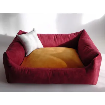 Pelíšek pro psa DELUXE Pelíšek pro psa - bordo / oranžová / stříbrná