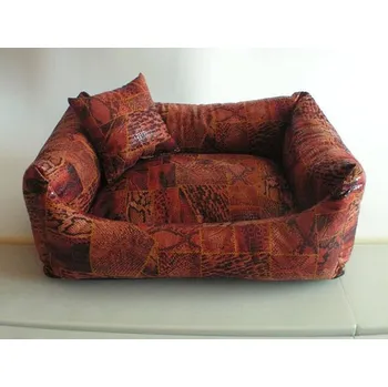 Pelíšek pro psa DELUXE Pelíšek pro psa - hadí kůže - odstíny zrzavé / hadí kůže - odstíny zrzavé / hadí kůže - odstíny zrzavé