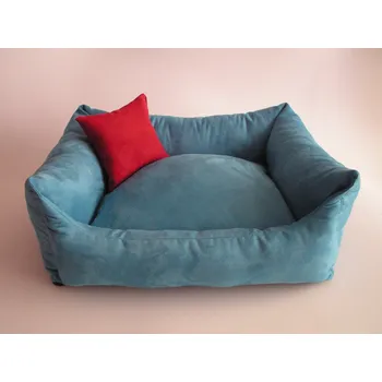 Pelíšek pro psa DELUXE Pelíšek pro psa - tyrkysová / tyrkysová / světlá bordo