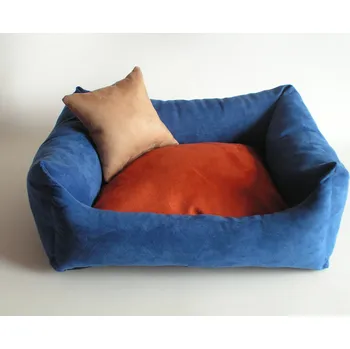 Pelíšek pro psa DELUXE Pelíšek pro psa - tmavě modrá / tmavě-oranžový/zrzavý / cappuccino