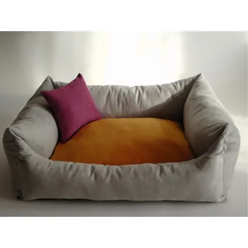 Pelíšek pro psa DELUXE Pelíšek pro psa - stříbrná / oranžová / růžová - malinová