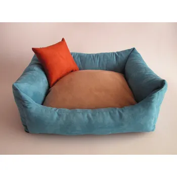 Pelíšek pro psa DELUXE Pelíšek pro psa - tyrkysová / cappuccino / tmavě-oranžový/zrzavý