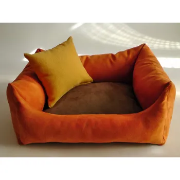 Pelíšek pro psa DELUXE Pelíšek pro psa - oranžová / hnědá - káva s mlékem / žlutá - medová