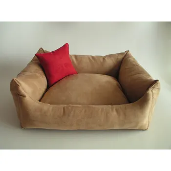 Pelíšek pro psa DELUXE Pelíšek pro psa - cappuccino / cappuccino / světlá bordo