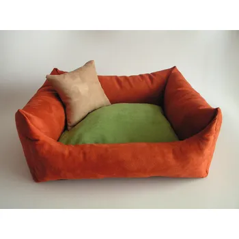 Pelíšek pro psa DELUXE Pelíšek pro psa - tmavě-oranžový/zrzavý / zelená / cappuccino