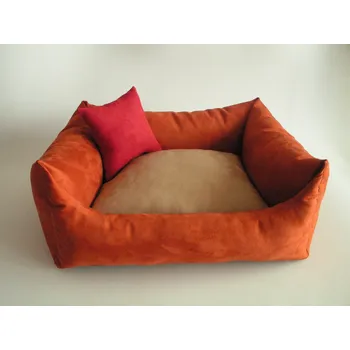 Pelíšek pro psa DELUXE Pelíšek pro psa - tmavě-oranžový/zrzavý / cappuccino / světlá bordo