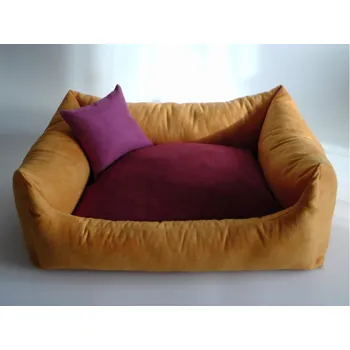 Pelíšek pro psa DELUXE Pelíšek pro psa - oranžová / bordo / růžová - malinová