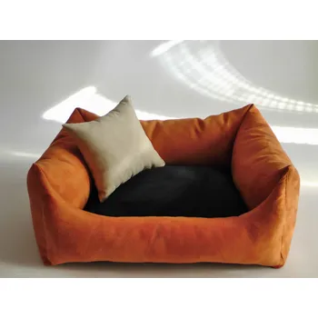 Pelíšek pro psa DELUXE Pelíšek pro psa - oranžová / černá / krémová