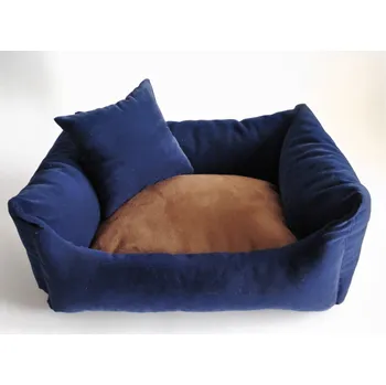 Pelíšek pro psa DELUXE Pelíšek pro psa - tmavě modrá / hnědá - káva s mlékem / tmavě modrá