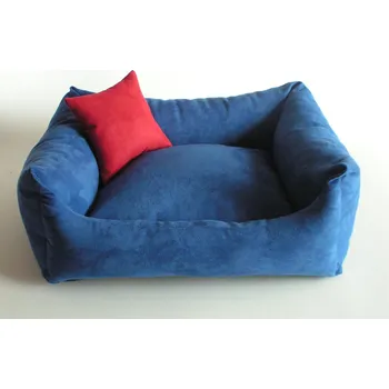 Pelíšek pro psa DELUXE Pelíšek pro psa - tmavě modrá / tmavě modrá / červená – malinová