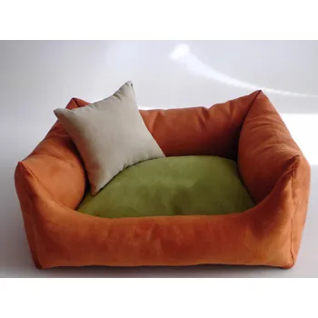 Pelíšek pro psa DELUXE Pelíšek pro psa - oranžová / zelená / stříbrná