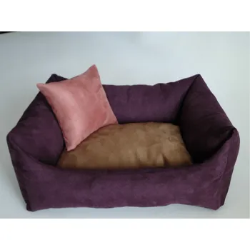 Pelíšek pro psa DELUXE Pelíšek pro psa - švestka / hnědá - káva s mlékem / losos