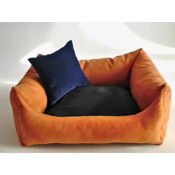 Pelíšek pro psa DELUXE Pelíšek pro psa - oranžová / černá / tmavě modrá