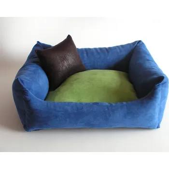 Pelíšek pro psa DELUXE Pelíšek pro psa - tmavě modrá / zelená / tmavě hnědá